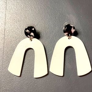 Nickel & Suede Beau Leather Earrings